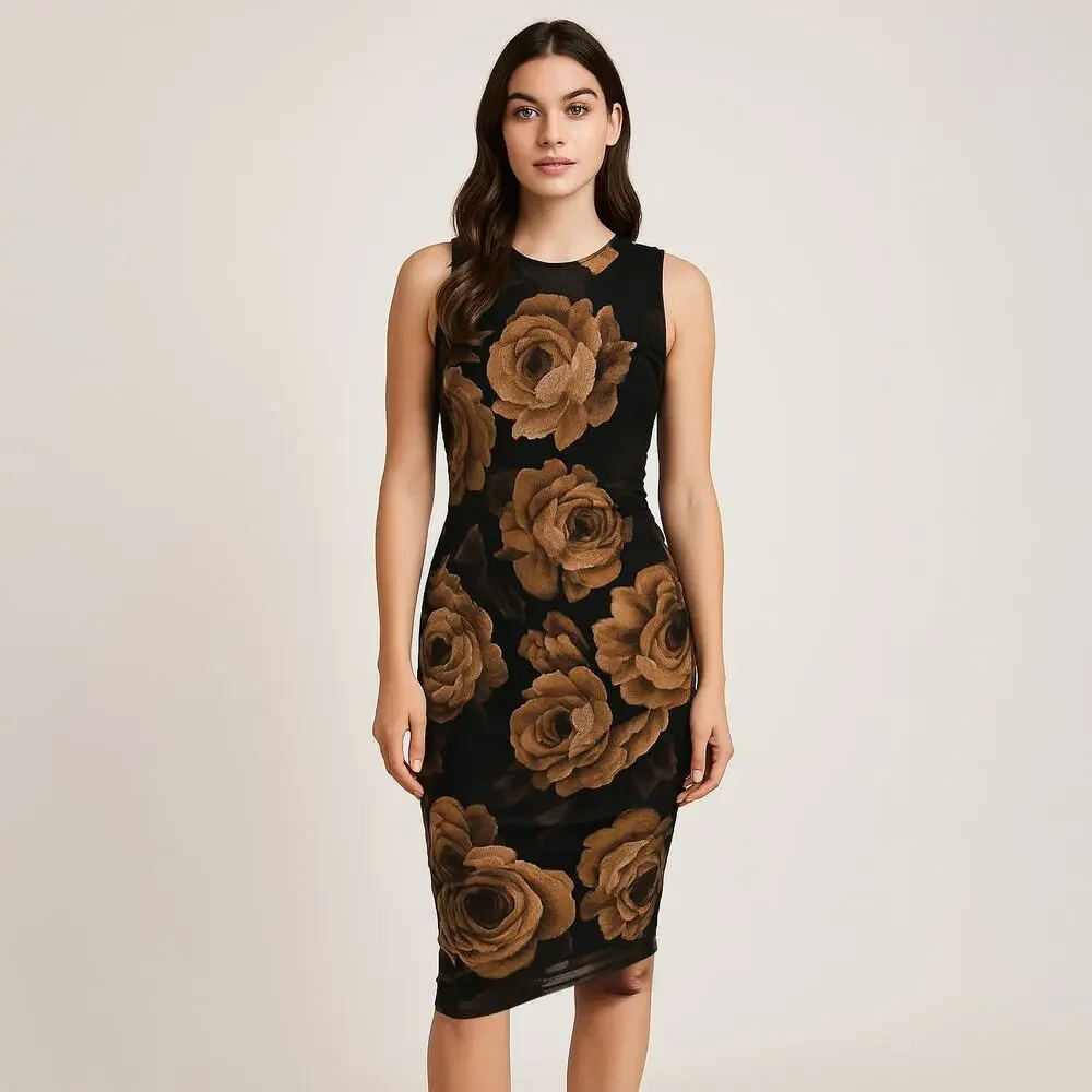 Free Press Sz Medium Shirred Bodycon Dress - Picture 1 of 13